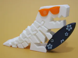 FlexiDino - Summer Surfing - Print in Place