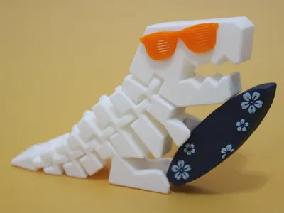 FlexiDino - Summer Surfing - Print in Place