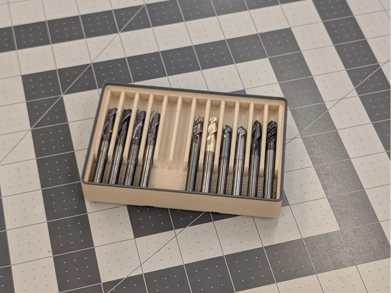 Gridfinity - 1/4" or 6mm End Mill Holder
