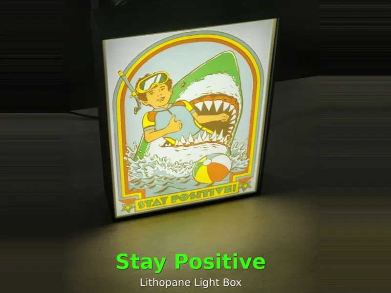 Stay Positive Shark lithopane