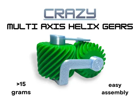 Objeto manipulable: Crazy Multi Axis Helix Gears — referencia de MakerWorld