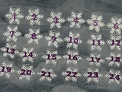 Advent Calendar Number Tags Snowflakes