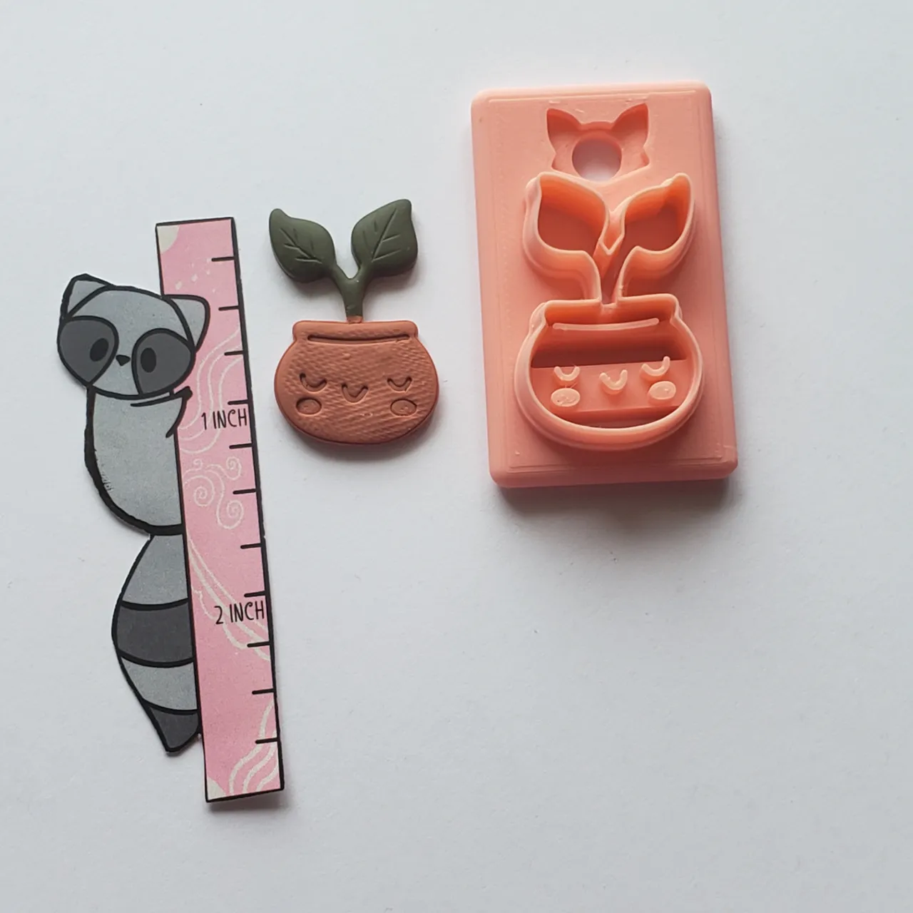 Happy Potted Plant Polymer Clay Earring Cutter view 4