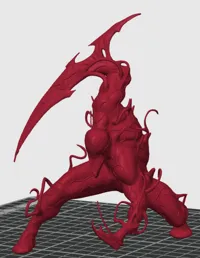 Statuette symbiote rouge accroupi — photo 5