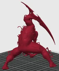 Statuette symbiote rouge accroupi — photo 7
