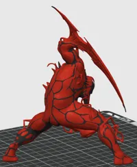 Statuette symbiote rouge accroupi — photo 10