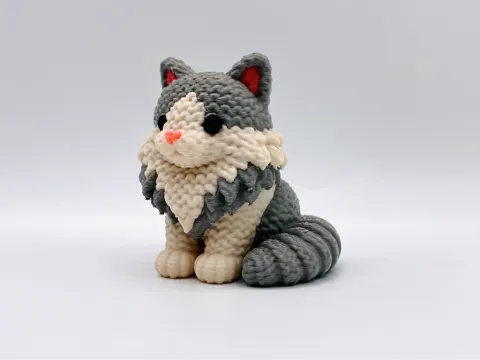 Letrero o emblema decorativo: Knitted Domestic Longhair — referencia de MakerWorld