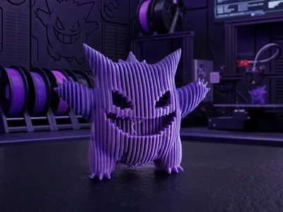 scultura pokemon gengar stratified minimal design 