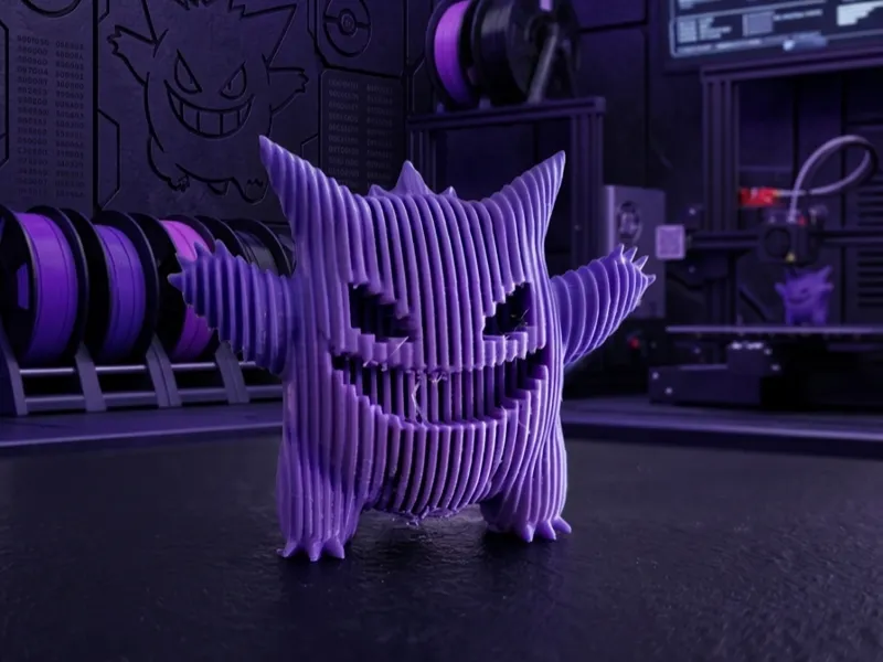 scultura pokemon gengar stratified minimal design 