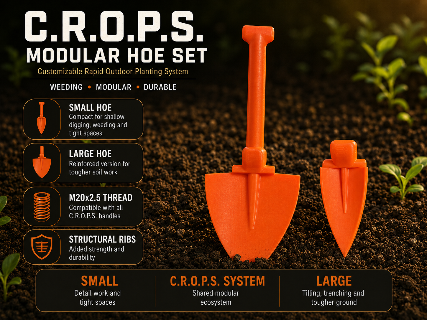 C.R.O.P.S. - Hoe (Small & Large)