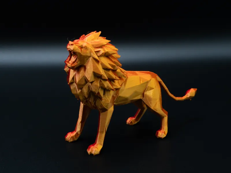Low Poly Lion Sculpture
