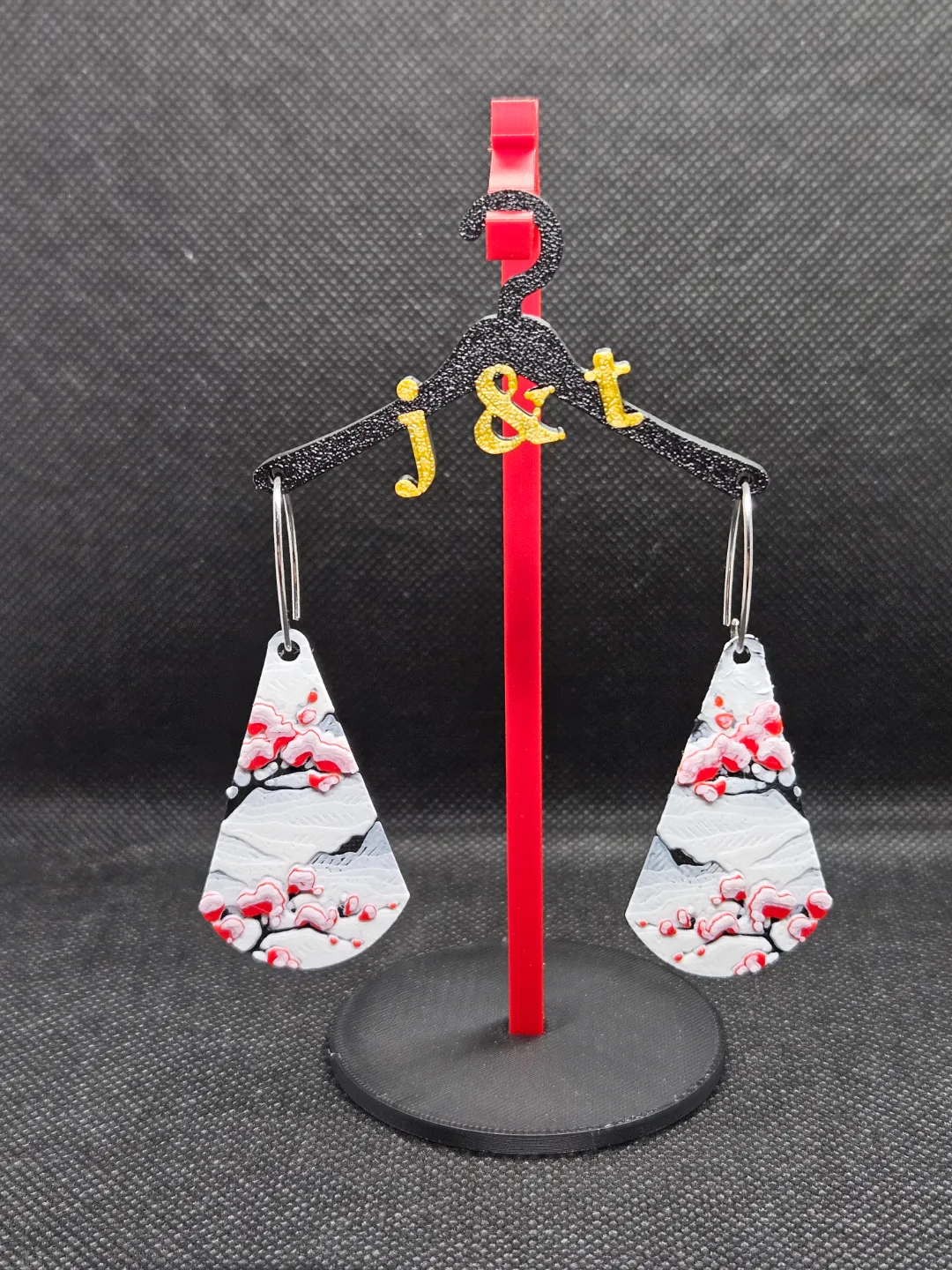 Cherry Blossom HF teardrop earrings - V2.0 view 2
