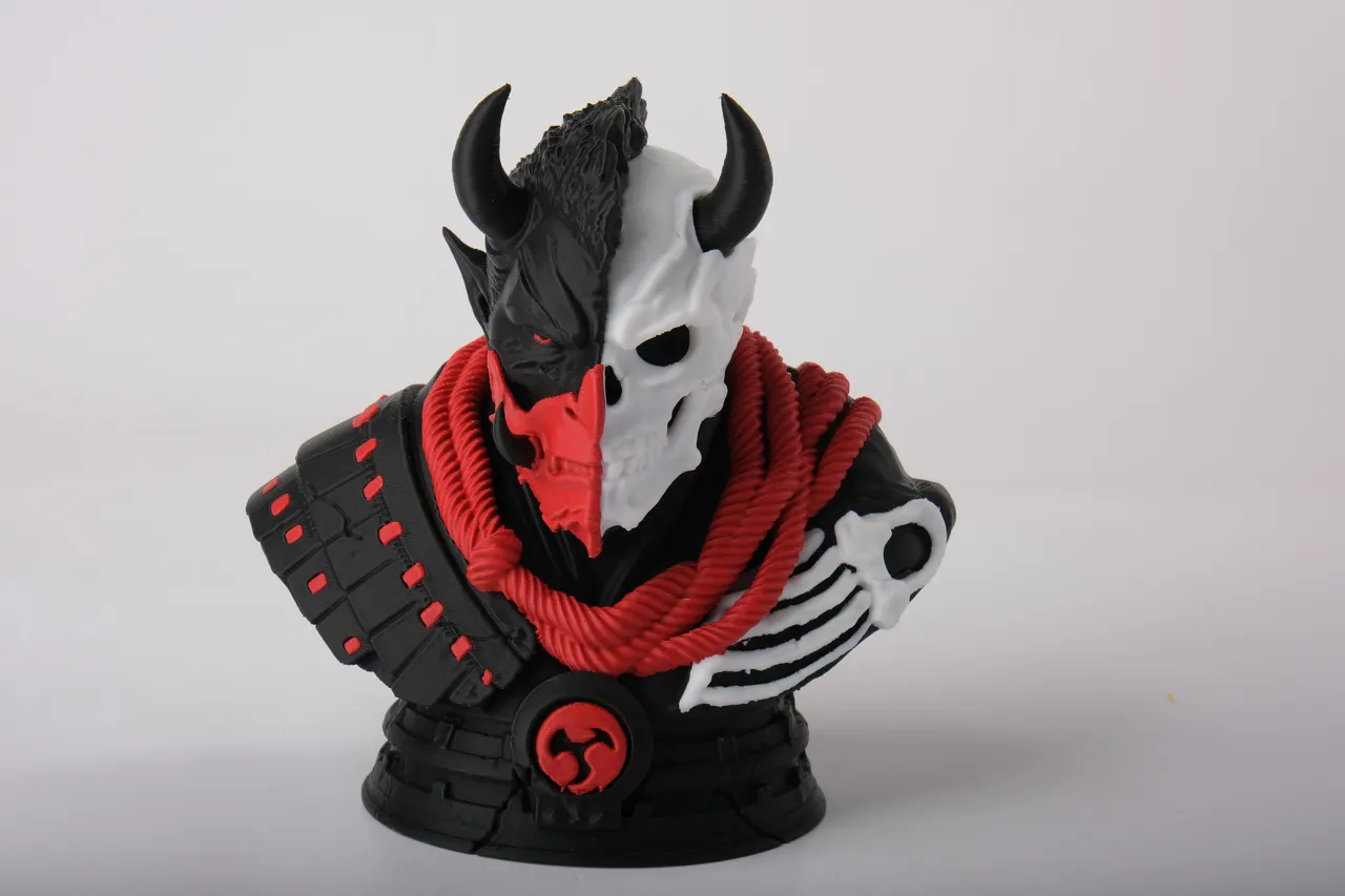 Demon Samurai with Horns Horror Bust view 2
