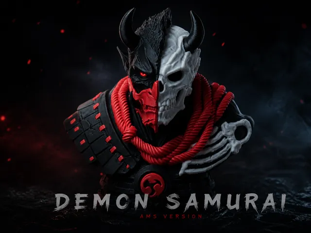 Demon Samurai with Horns Horror Bust