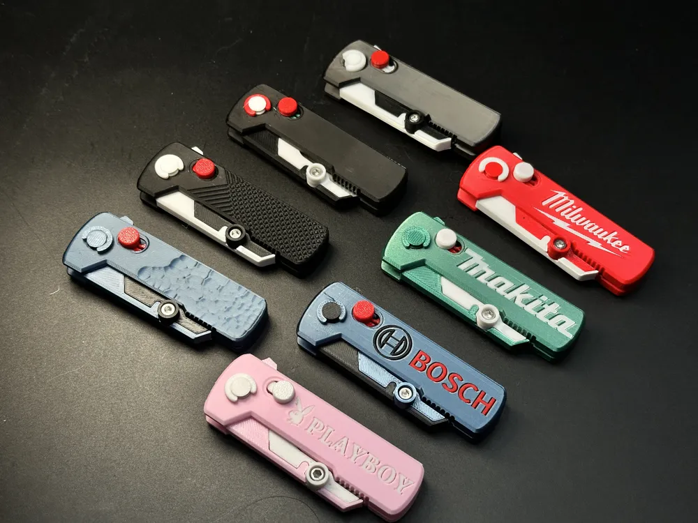 8-Style Mini Folding Utility Knife -Locking Button by Trent Studio ...