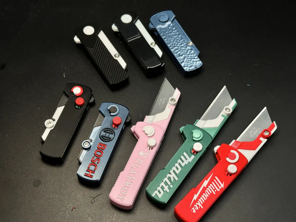 10-Style Mini Folding Utility Knife-Locking Button by Trent Studio ...