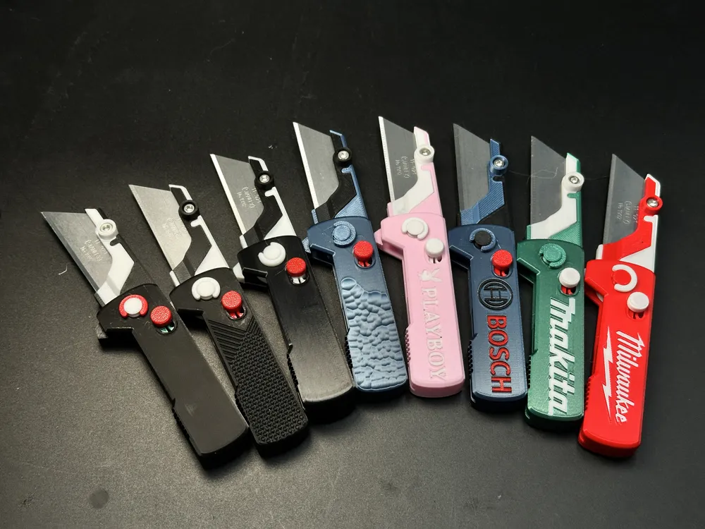 10-Style Mini Folding Utility Knife-Locking Button by Trent Studio ...