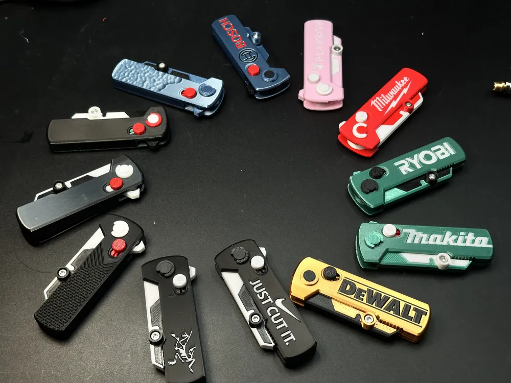 15-Style Mini Folding Utility Knife-Locking Button by Trent Studio ...