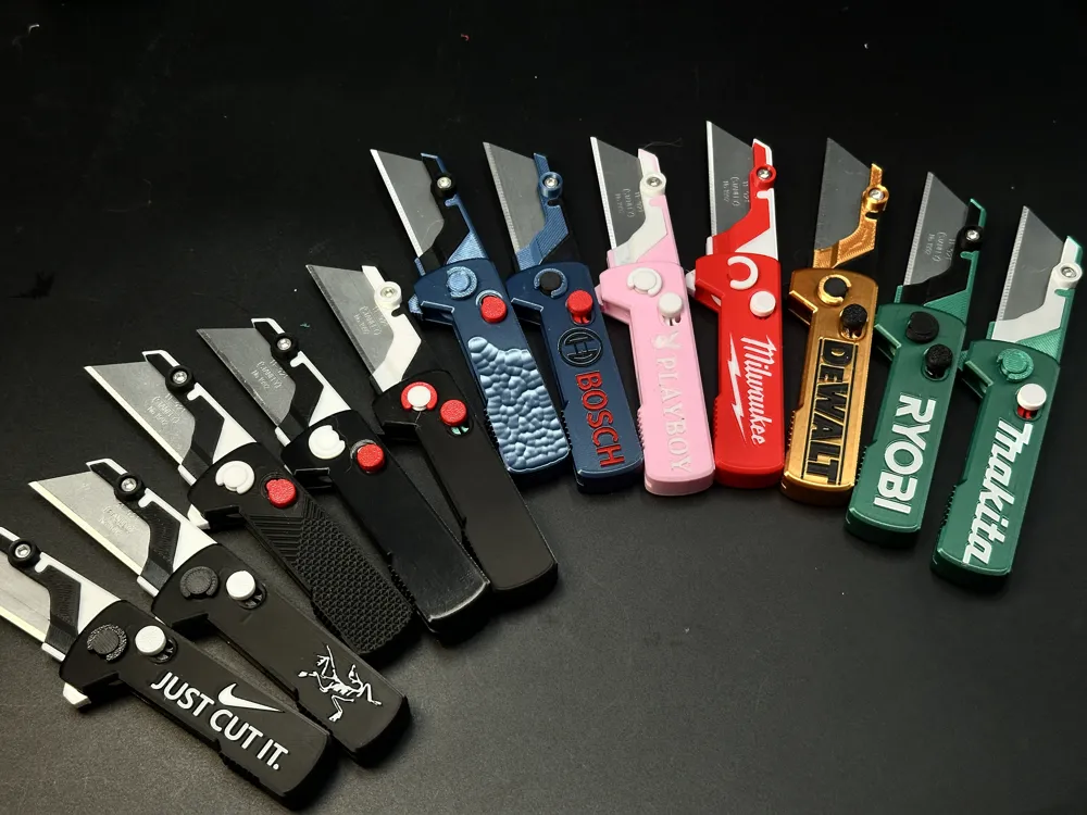 15-Style Mini Folding Utility Knife-Locking Button by Trent Studio ...