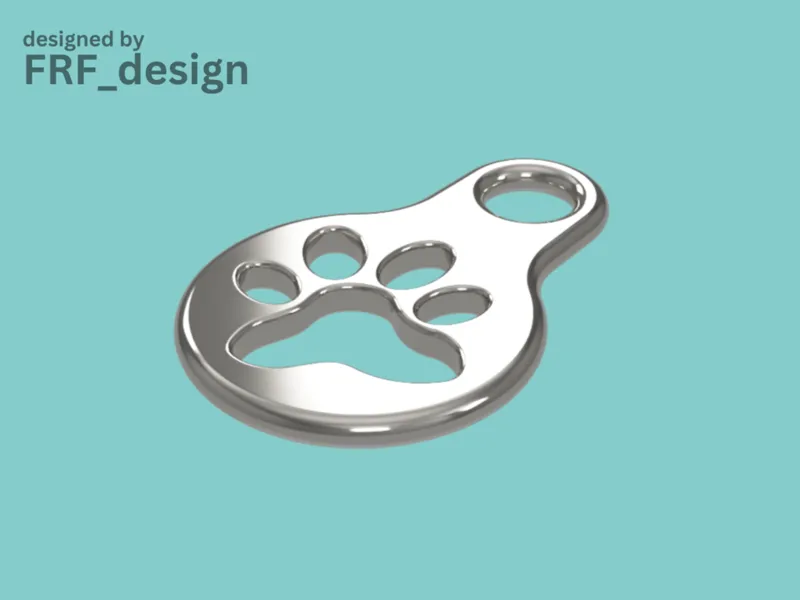 Keychain - Shopping cart coin/token - Dog Pawprint