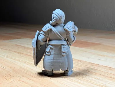DnD Dwarf Female Fighter w/ Battle Hammer, Shield - Free 3D Print Model ...