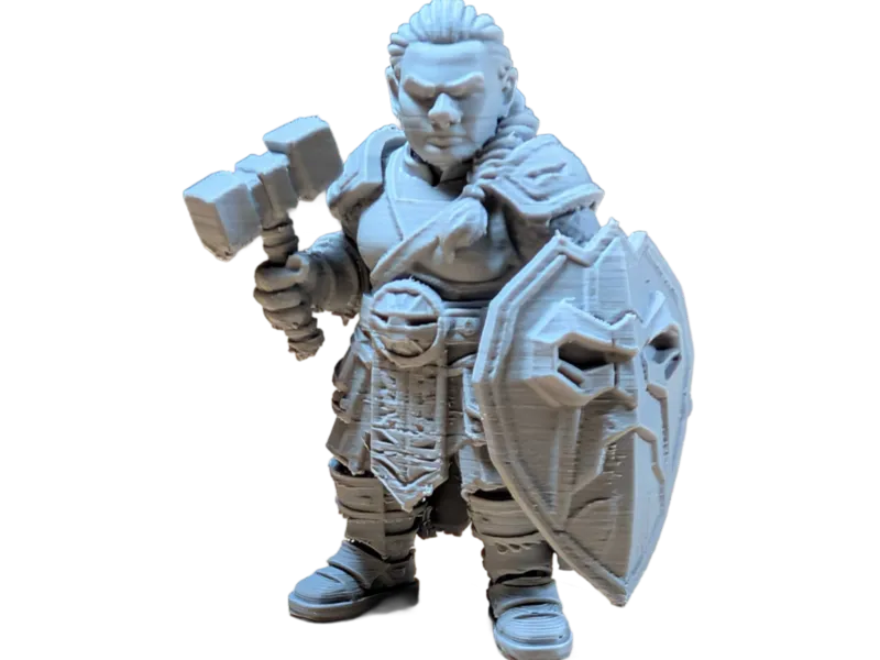 DnD Dwarf Female Fighter w/ Battle Hammer, Shield