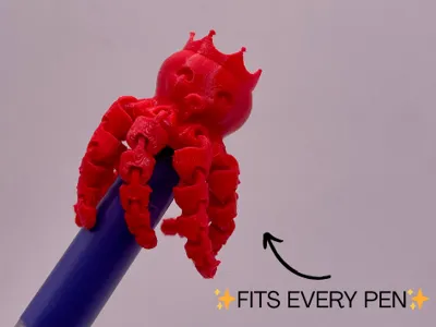 Octopus pencil topper