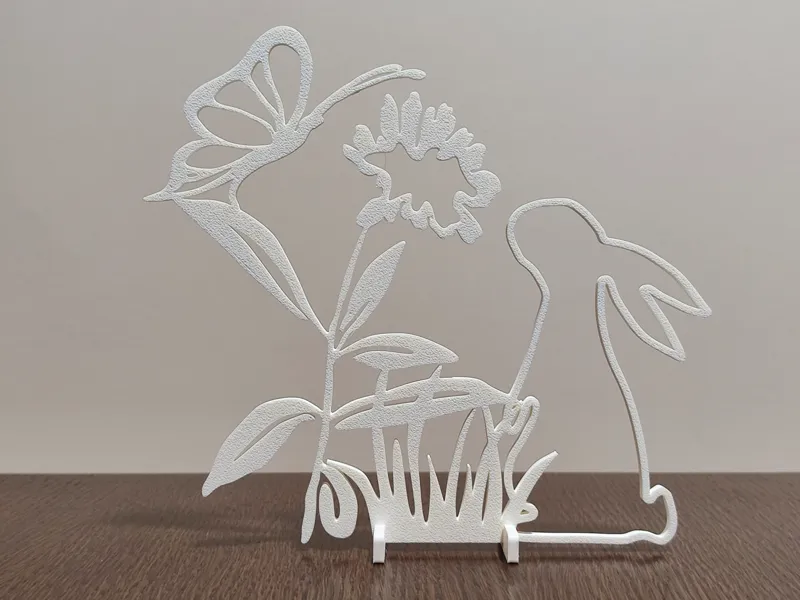 Minimalist 3D Art – Bunny & Nature Scene