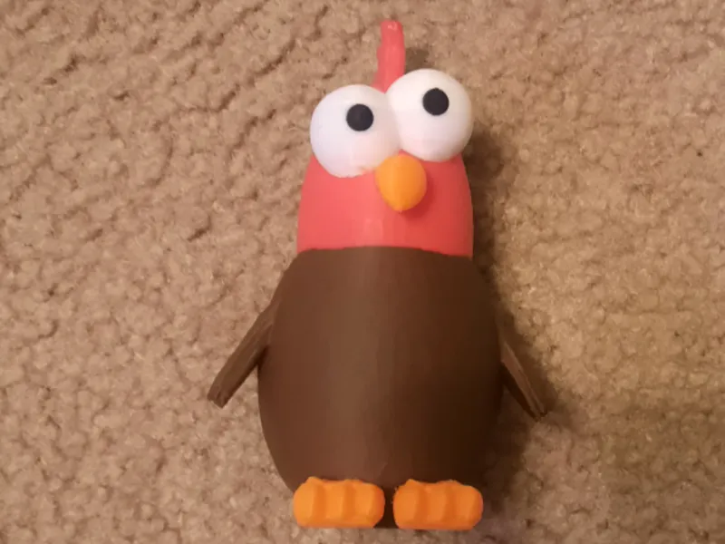 googly eyed chicken