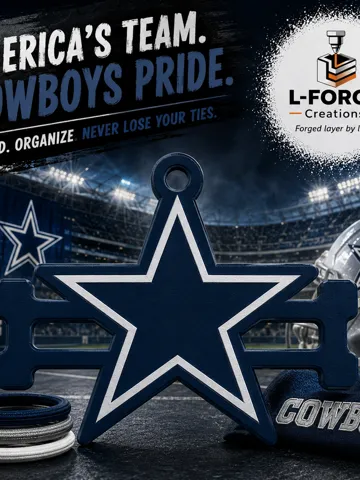 Accesorio para sujetar ligas de cabello: Dallas Cowboys Themed Hair Tie Holder Keychain — vista de referencia 2
