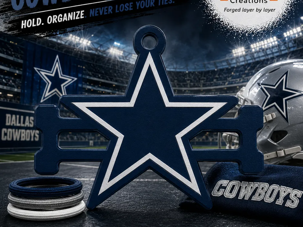 Accesorio para sujetar ligas de cabello: Dallas Cowboys Themed Hair Tie Holder Keychain. Referencia del modelo original.