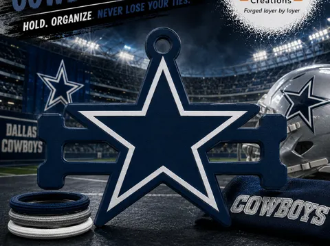 Accesorio para sujetar ligas de cabello: Dallas Cowboys Themed Hair Tie Holder Keychain — referencia de MakerWorld