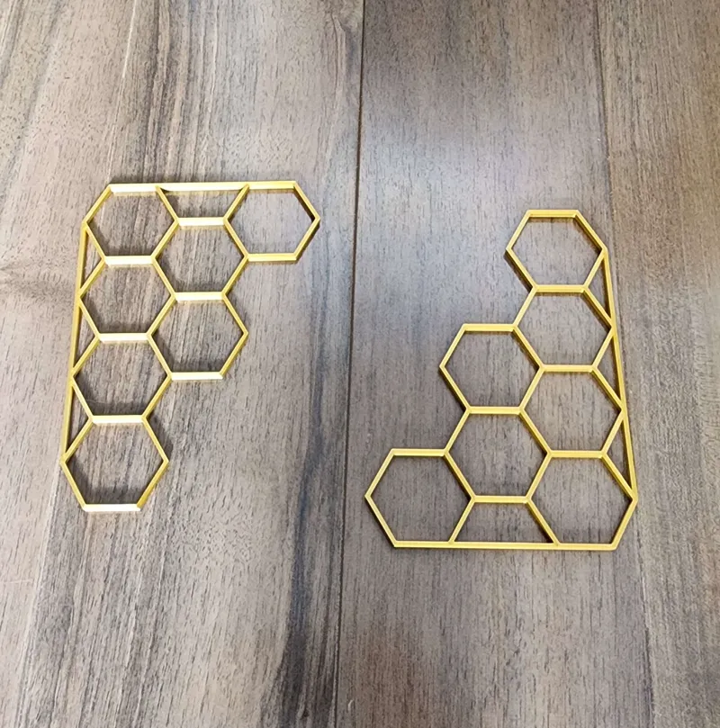 Golden Honeycomb Hex Corners
