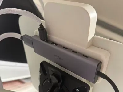 Docking Station Organizer Bracket for the Herman Miller Ollin Monitor Arm Laptop Tray