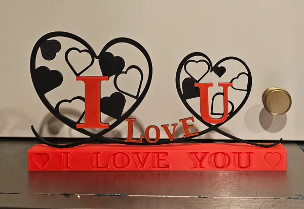 Support cœur « I love you »