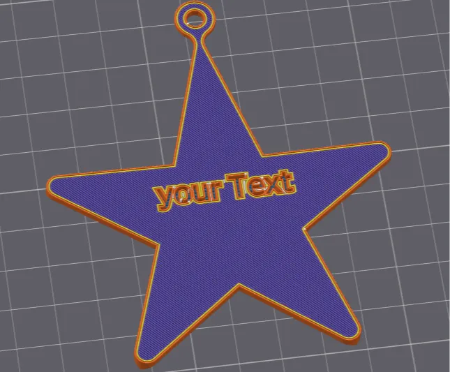 Flat Printable Christmas Star w Personal Engraving
