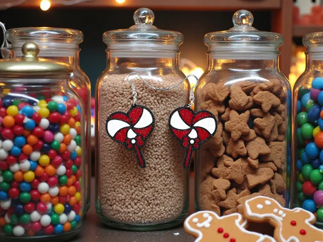 Heart Christmas lollipop earrings