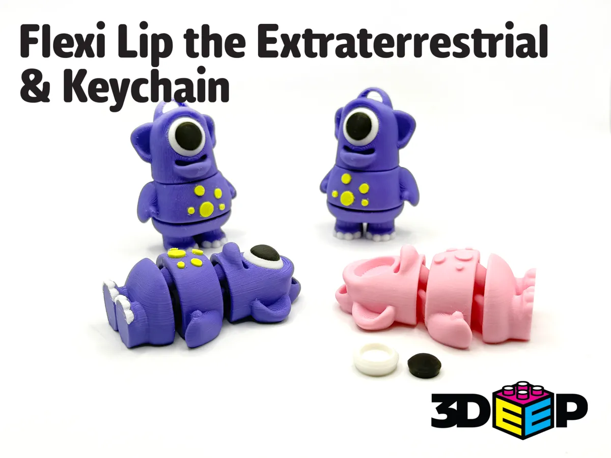 Flexi Lip the ET. & Keychain - No Supports by 3DeepDesigns MakerWorld: Download Free 3D Models - 3D model önizlemesi