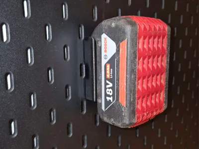Ikea Skadis Battery holder Bosch 18V with Lock pin