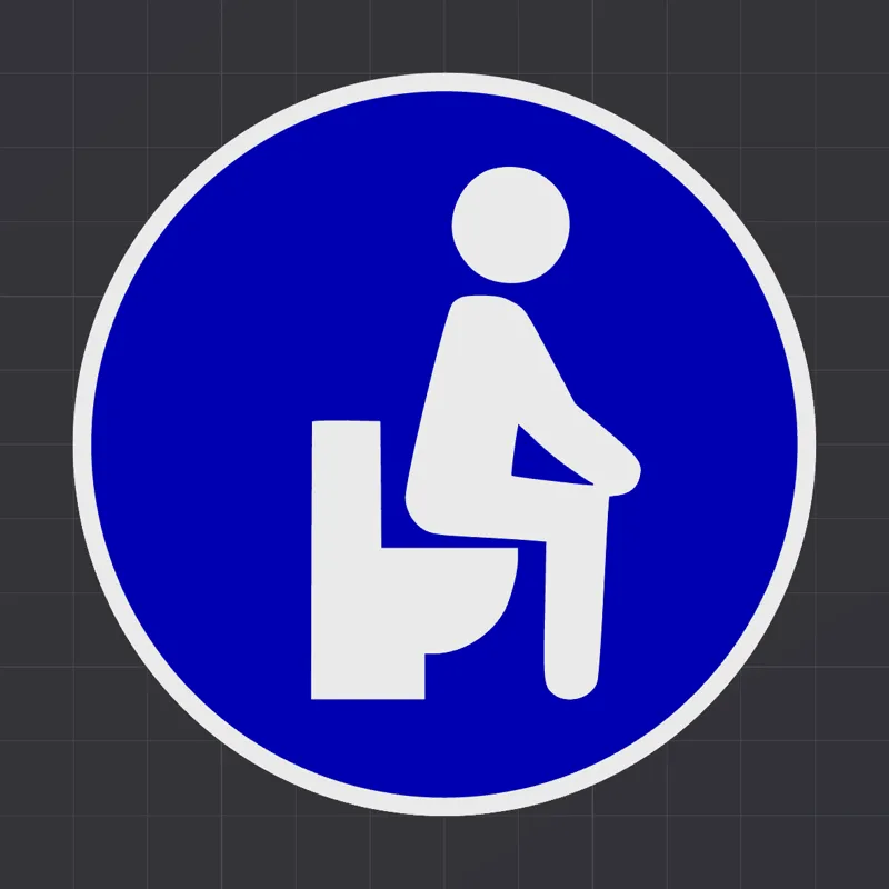 Only peeing while sitting sign 100mm - ISO 7010