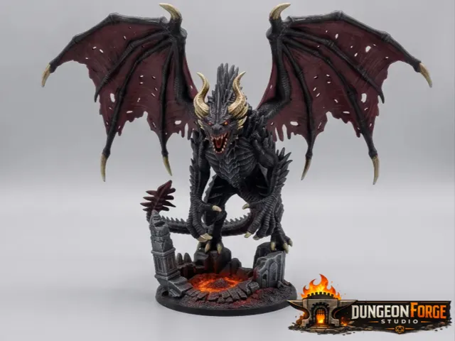Black Dragon D&D Miniature #1| Obsidian Fury