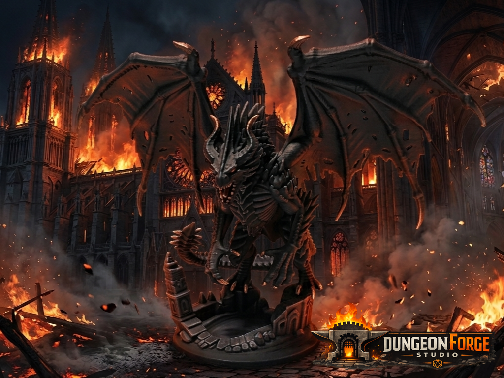 Black Dragon Miniature DnD – Obsidian Fury 1 of 4