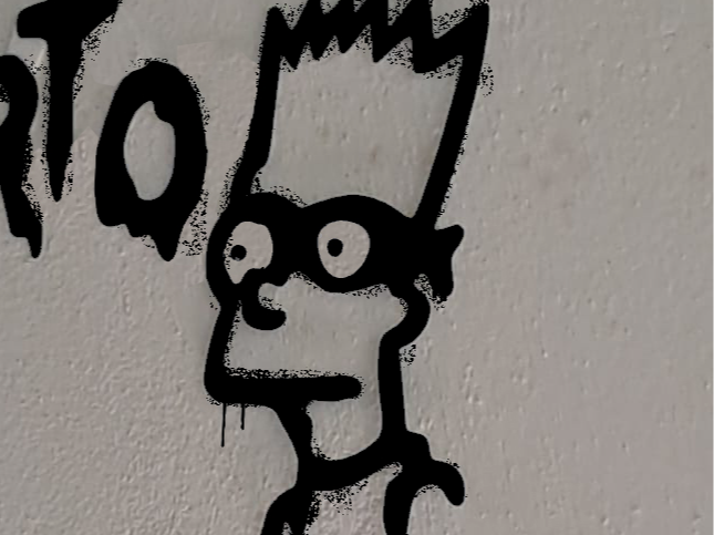 El Barto spray graffiti version stencil