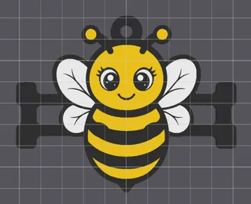 Accesorio para sujetar ligas de cabello: Bumble Bee Hair Tie Holder Keychain — vista de referencia 4