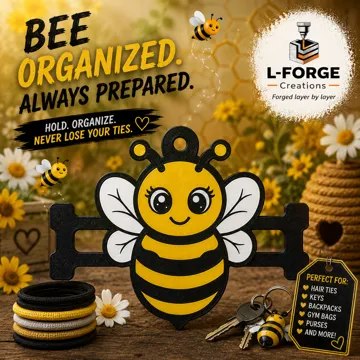 Accesorio para sujetar ligas de cabello: Bumble Bee Hair Tie Holder Keychain — vista de referencia 3