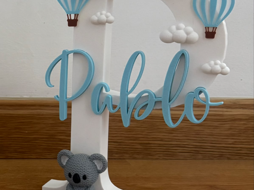 Personalized Baby Initial with Cute Koala - 1