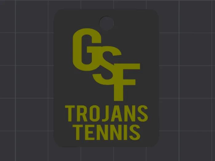 Green Sea Floyds Trojans Tennis Keychain