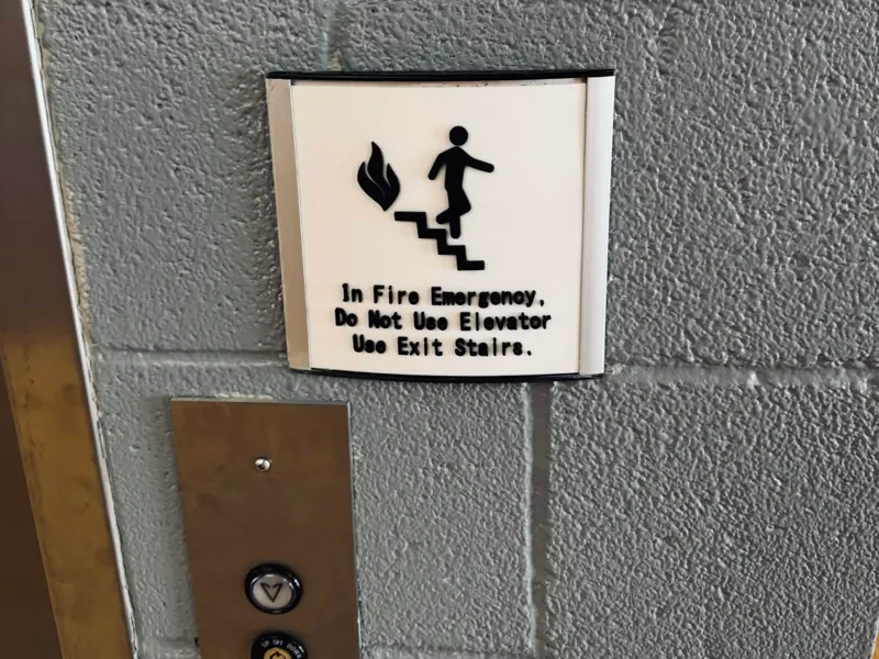Use Fire Stairs Sign