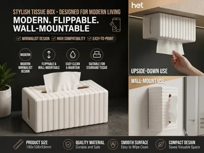 Stylish Tissue Box - Wall-Mountable/Invertible
