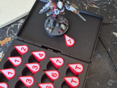 Wound Markers with Case (WH, 40k, AoS)